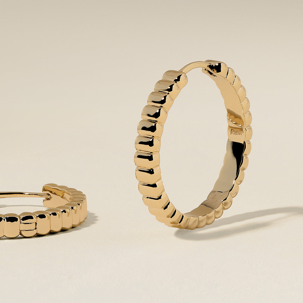 Ridged Hoops in Gold-Astrid &amp; Miyu