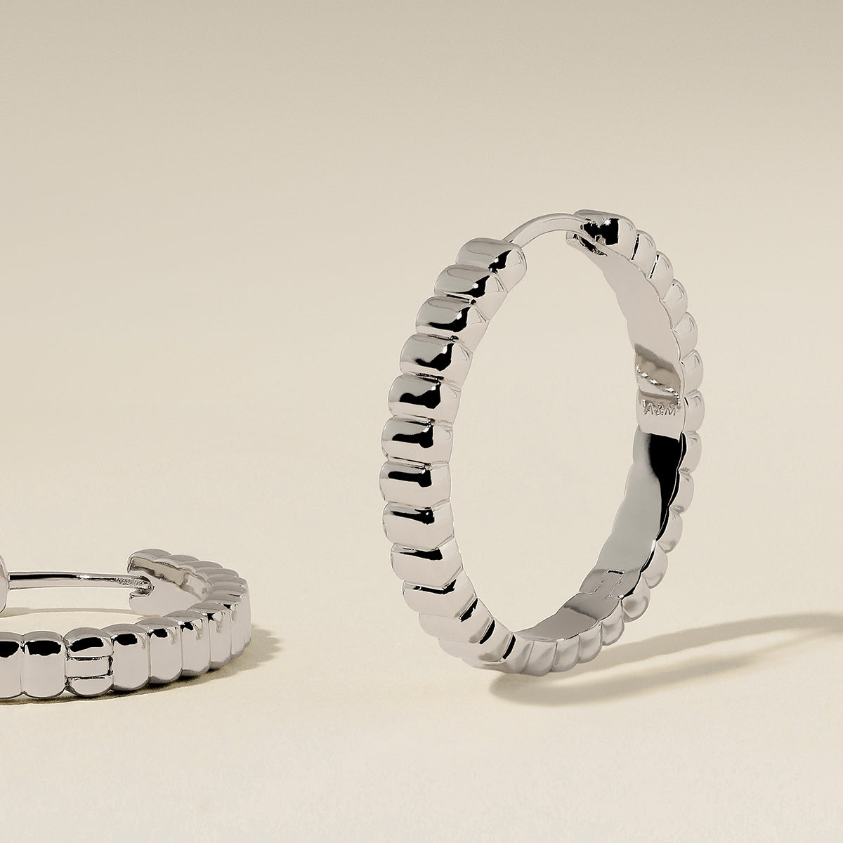 Ridged Hoops in Silver-Astrid &amp; Miyu