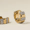 Crystal Ridged Huggies in Gold-Astrid &amp; Miyu