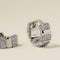 Crystal Ridged Huggies in Silver-Astrid &amp; Miyu
