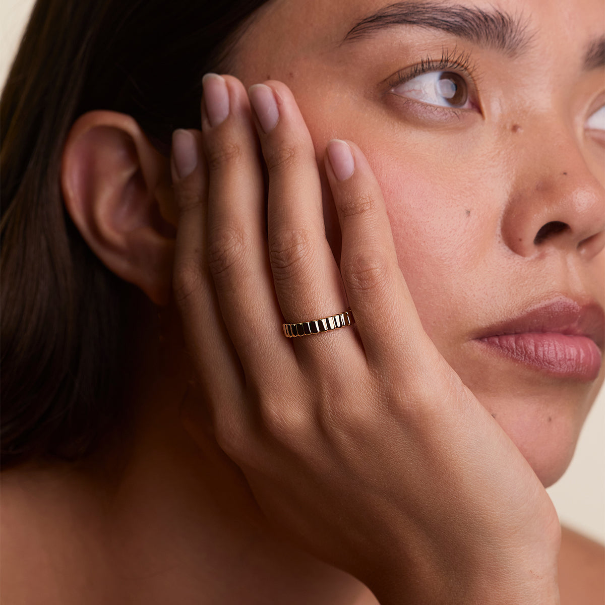 Ridged Ring in Gold-Astrid &amp; Miyu