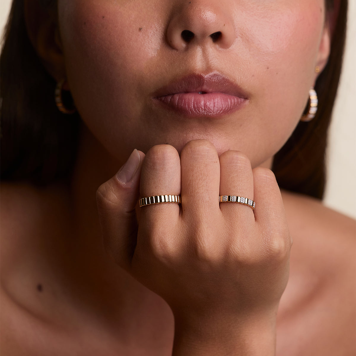 Ridged Ring in Gold-Astrid &amp; Miyu