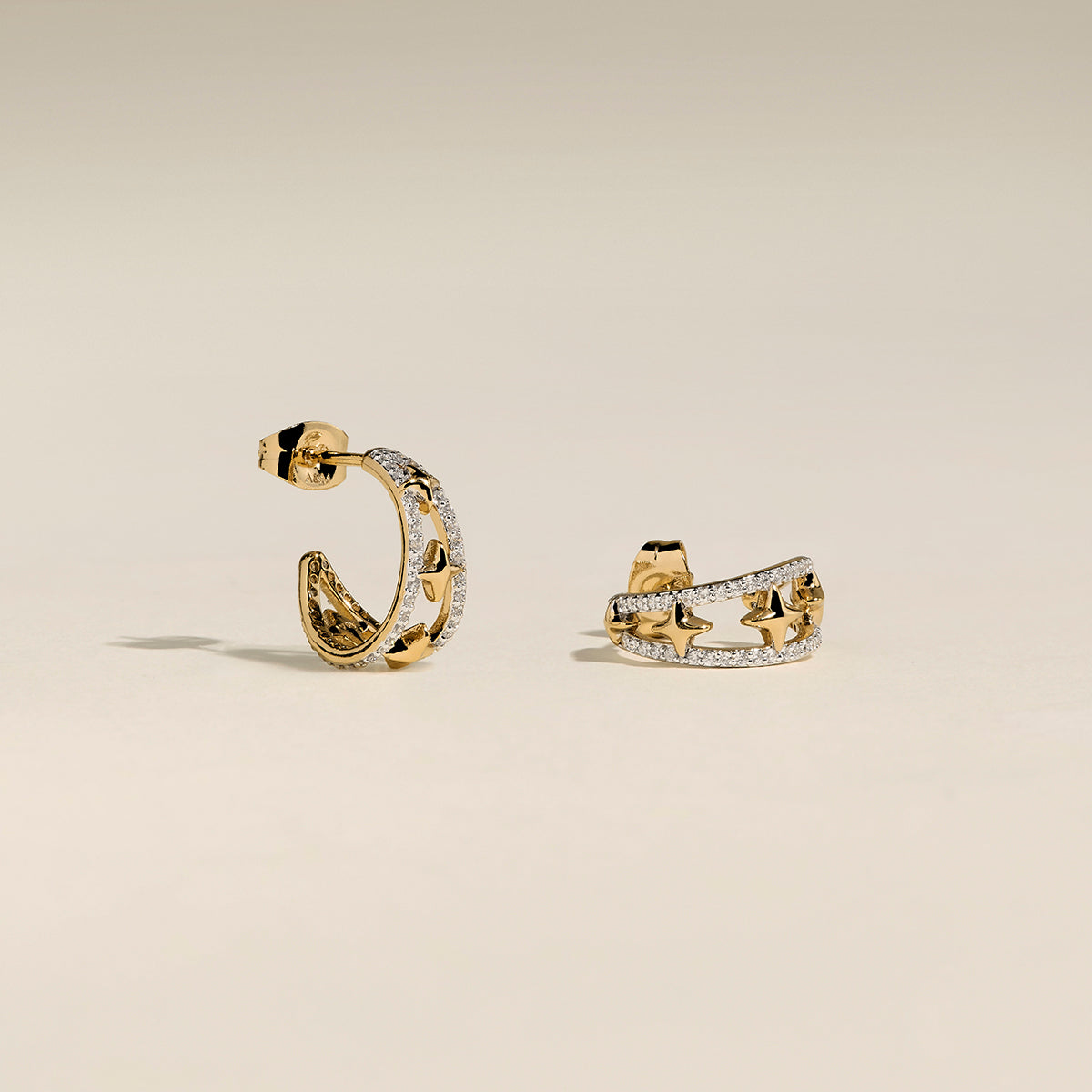 Illusion Crystal Cosmic Hoops in Gold