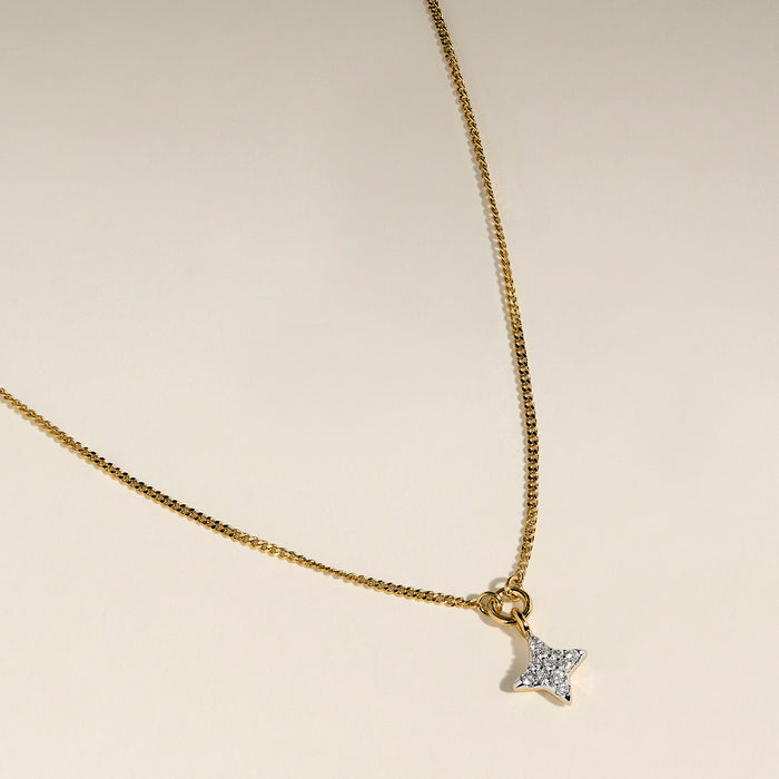 Pavé Cosmic Star Pendant Necklace in Gold