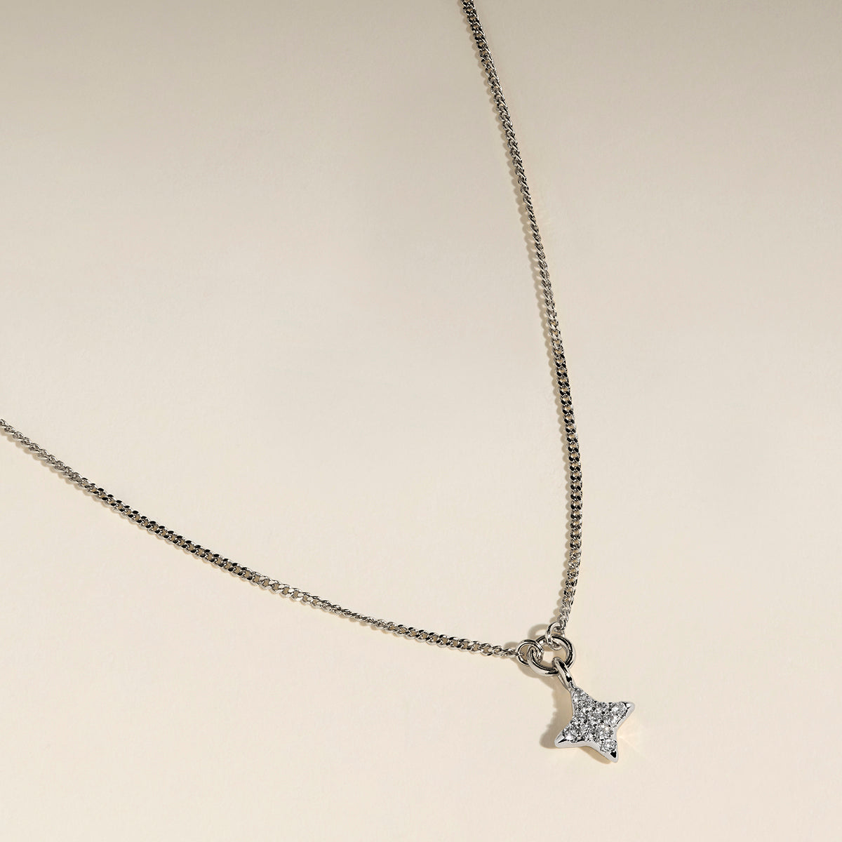 Pavé Cosmic Star Pendant Necklace in Silver
