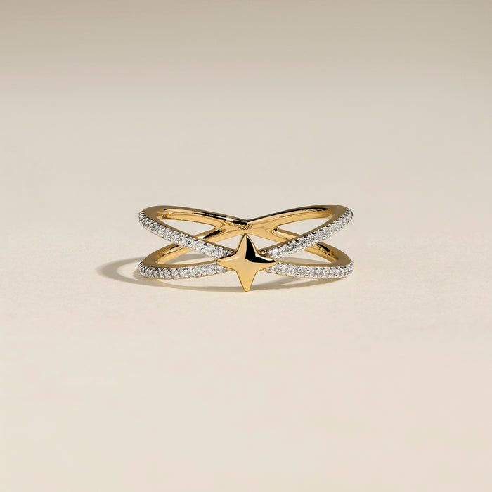 Illusion Crystal Cosmic Ring in Gold