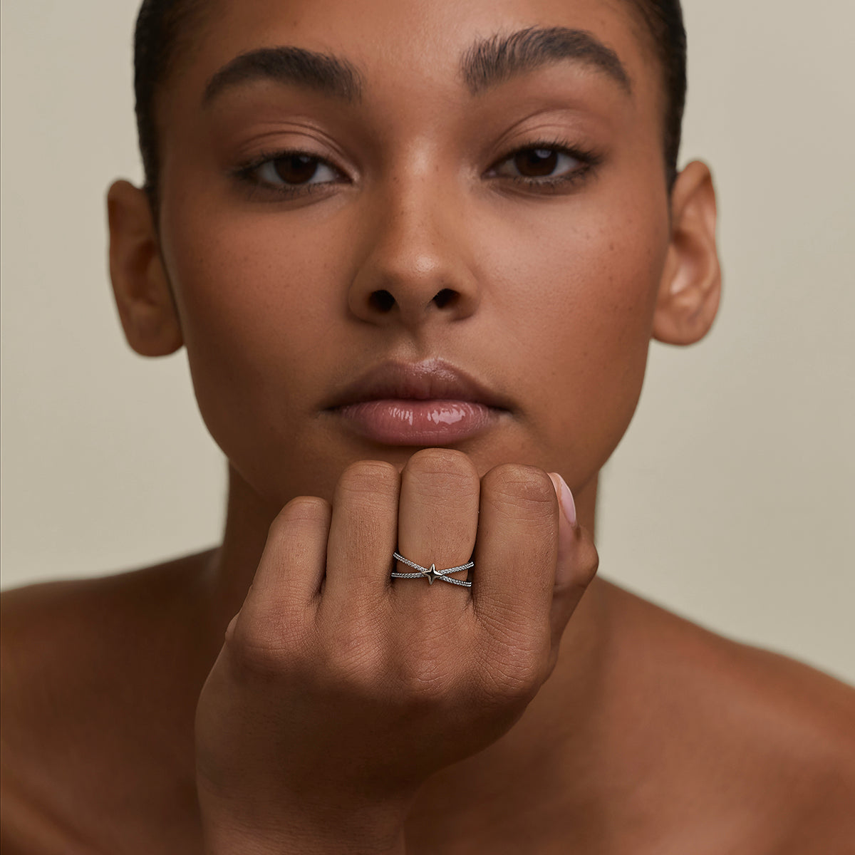 Illusion Crystal Cosmic Ring in Silver