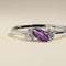 Amethyst February Birthstone Milestone Ring in Solid White Gold-Astrid &amp; Miyu