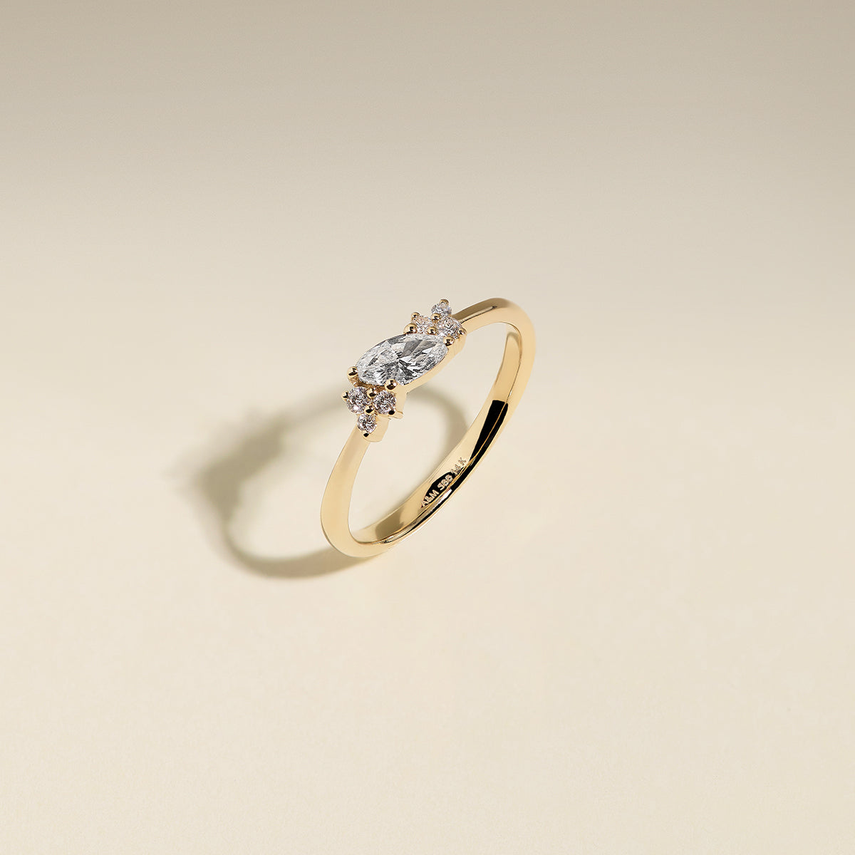 Diamond April Birthstone Milestone Ring in Solid Gold-Astrid &amp; Miyu