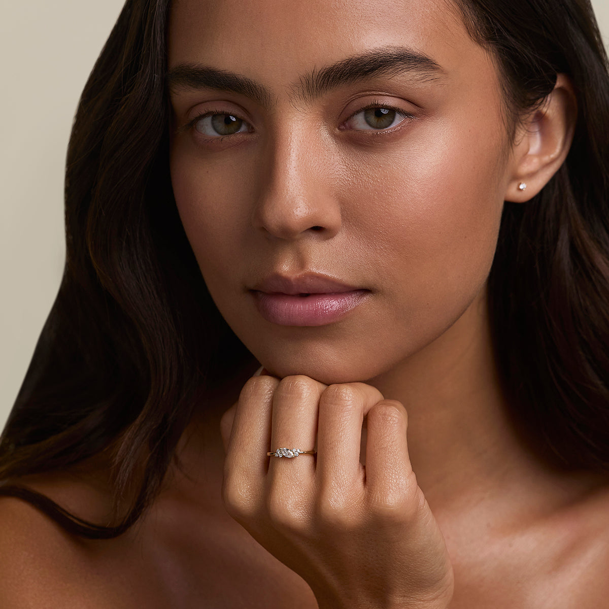 Diamond April Birthstone Milestone Ring in Solid Gold-Astrid &amp; Miyu