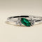 Emerald May Birthstone Milestone Ring in Solid White Gold-Astrid &amp; Miyu