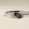 Garnet January Birthstone Milestone Ring in Solid White Gold-Astrid &amp; Miyu