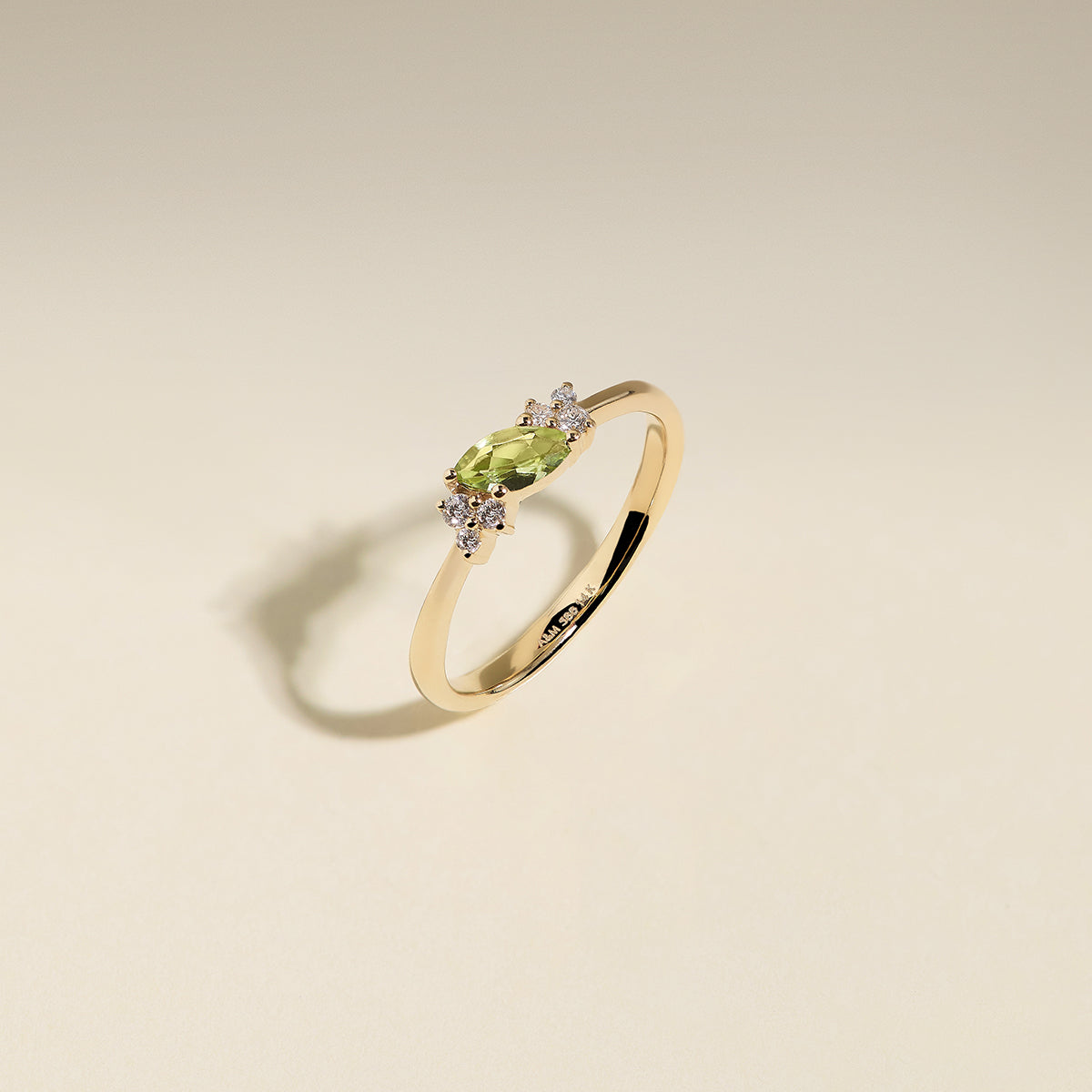 Peridot August Birthstone Milestone Ring in Solid Gold-Astrid &amp; Miyu