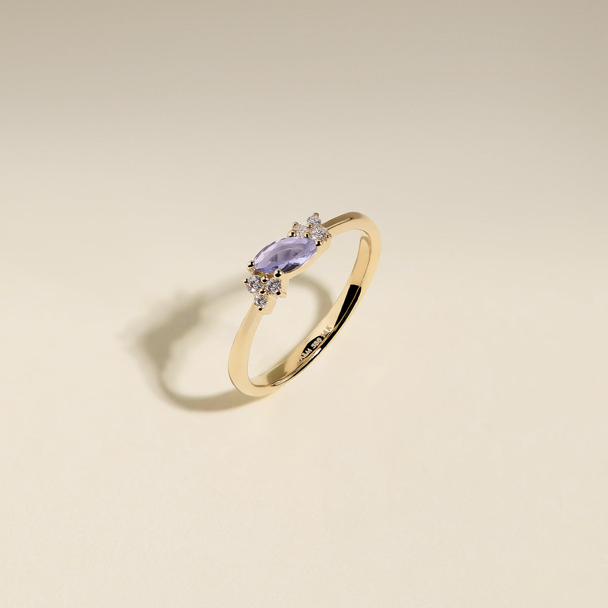 Tanzanite December Birthstone Milestone Ring in Solid Gold-Astrid &amp; Miyu
