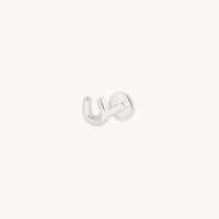 Horseshoe Piercing Stud in Solid White Gold-Astrid &amp; Miyu