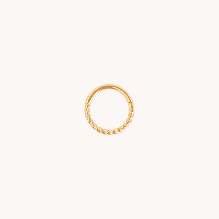 Twisted Rope Seamless Hoop in Solid Gold-Astrid &amp; Miyu