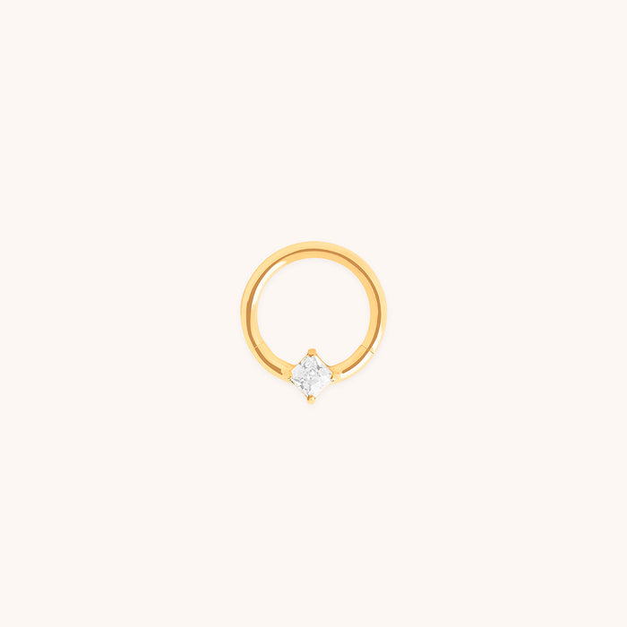 Square Crystal Titanium Daith Hoop in Gold-Astrid &amp; Miyu
