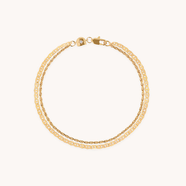 Illusion Double Chain Bracelet in Gold-Astrid &amp; Miyu