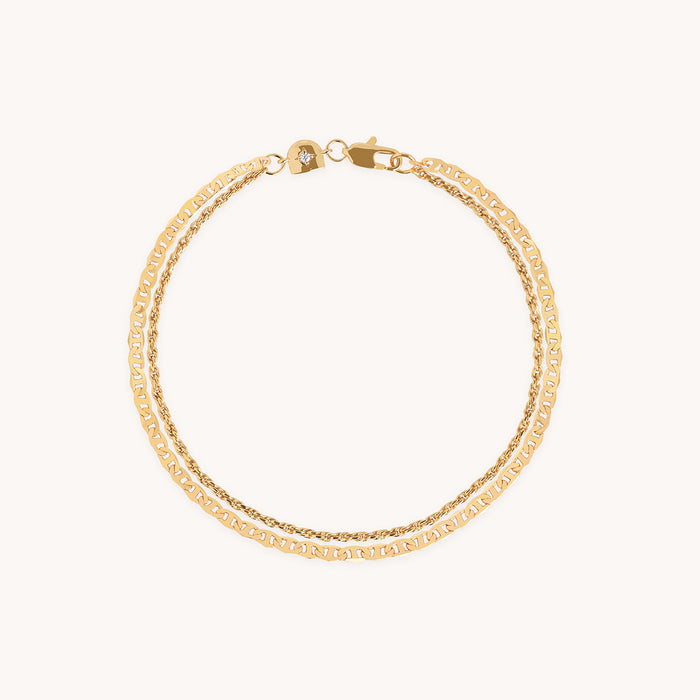 Illusion Double Chain Bracelet in Gold-Astrid &amp; Miyu