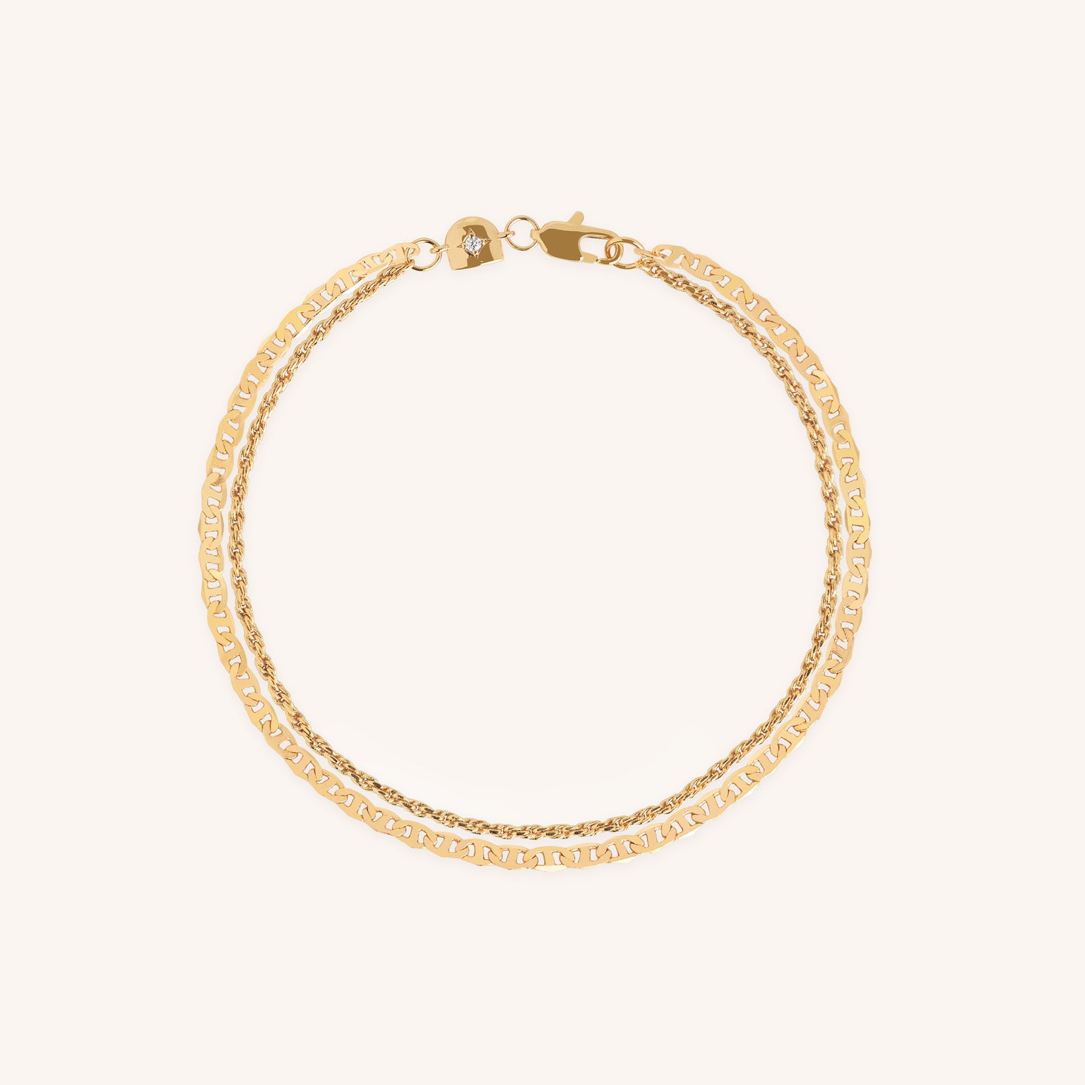 Illusion Double Chain Bracelet in Gold-Astrid &amp; Miyu