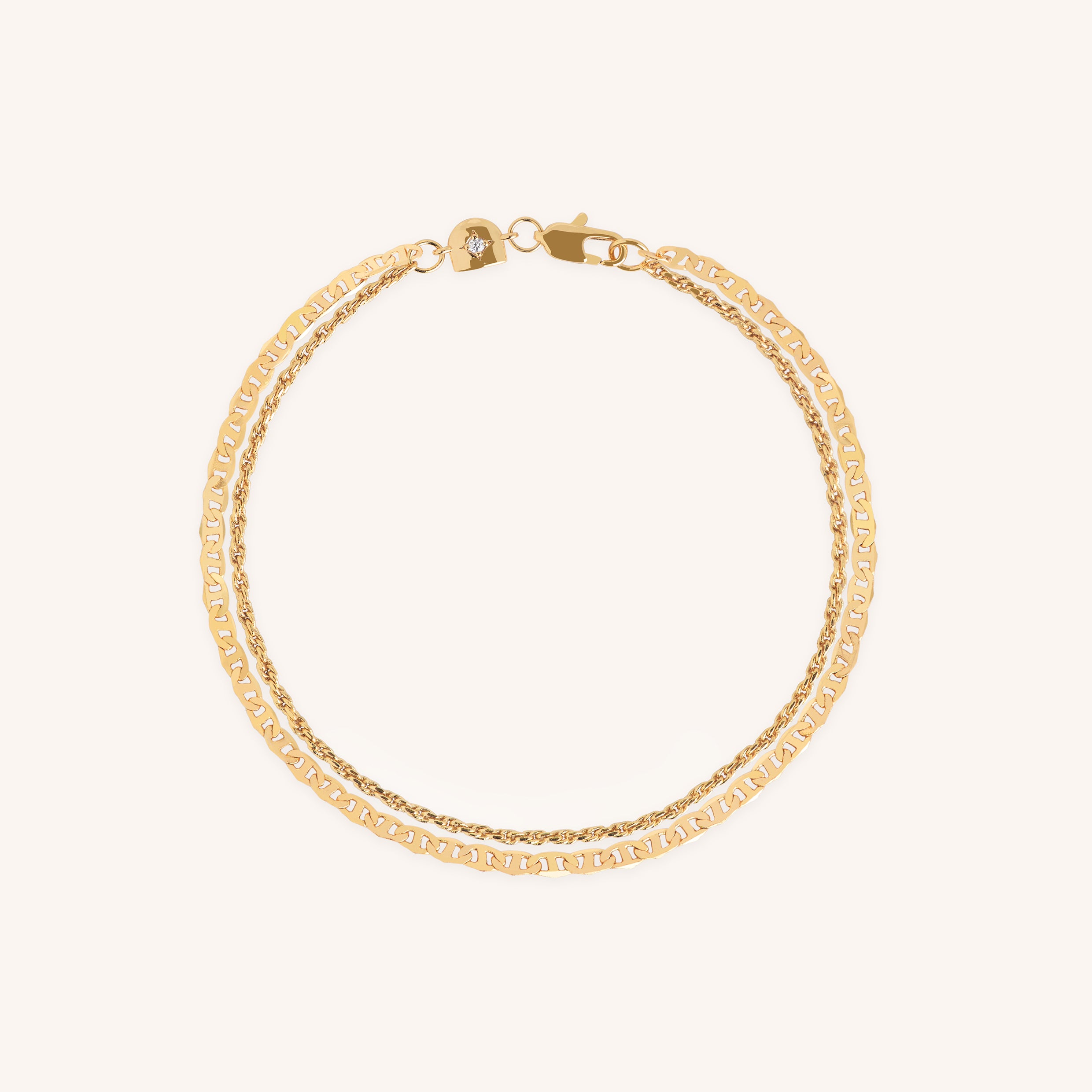 Illusion Double Chain Bracelet in Gold-Astrid &amp; Miyu