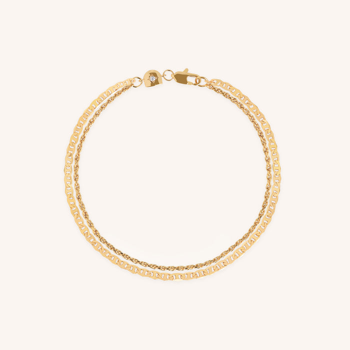 Illusion Double Chain Bracelet in Gold-Astrid &amp; Miyu