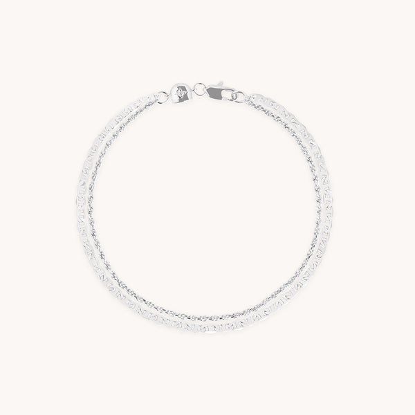 Illusion Double Chain Bracelet in Silver-Astrid &amp; Miyu