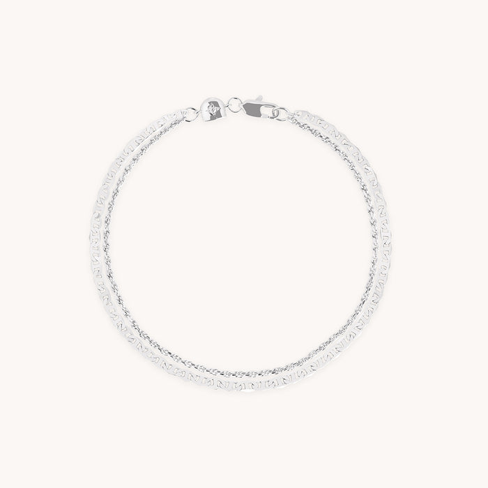 Illusion Double Chain Bracelet in Silver-Astrid &amp; Miyu