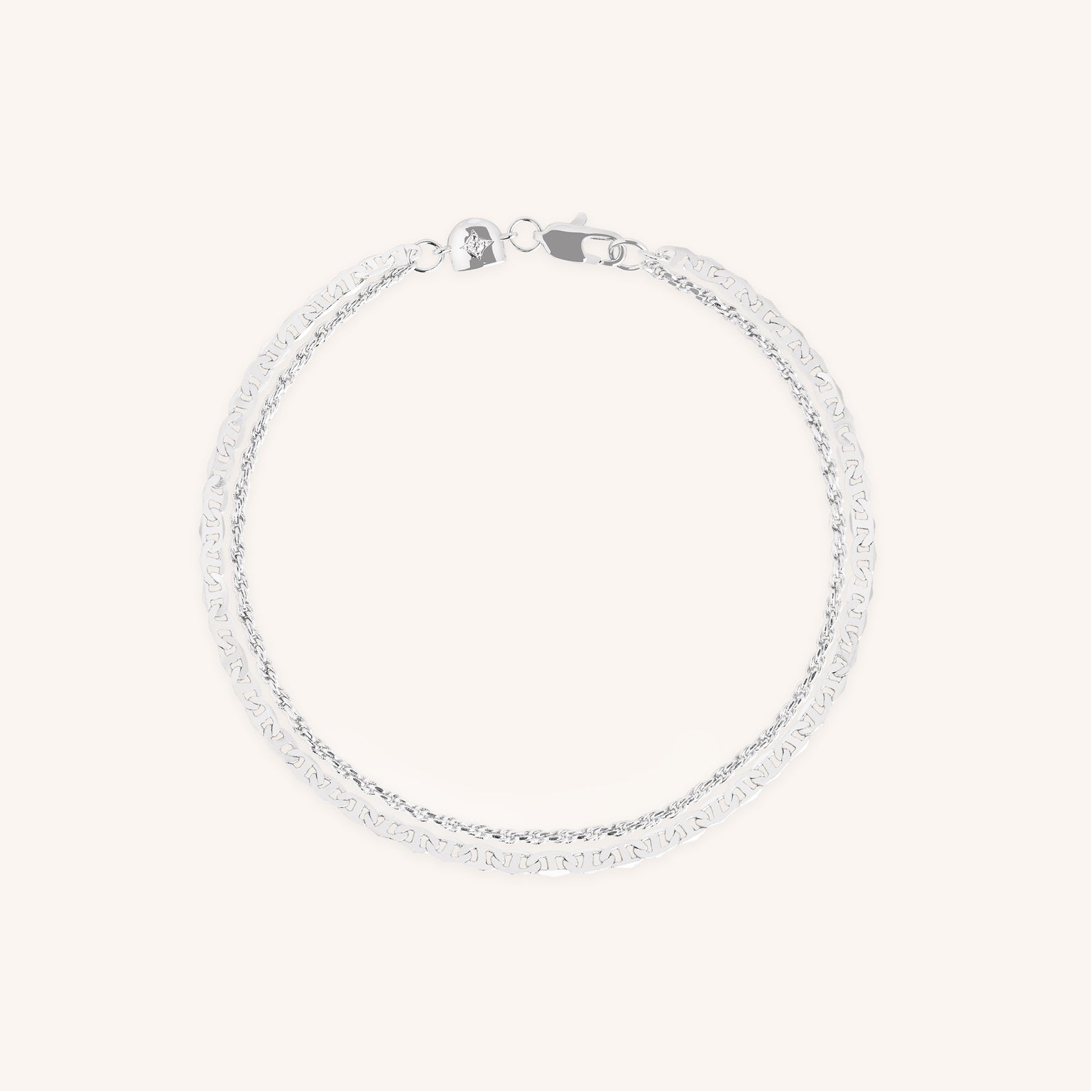 Illusion Double Chain Bracelet in Silver-Astrid &amp; Miyu