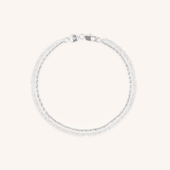 Illusion Double Chain Bracelet in Silver-Astrid &amp; Miyu