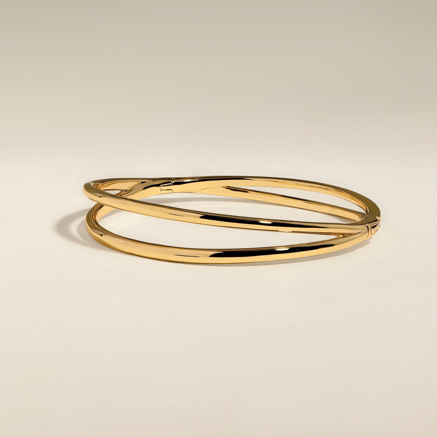 Crossover Illusion Bangle in Gold-Astrid &amp; Miyu