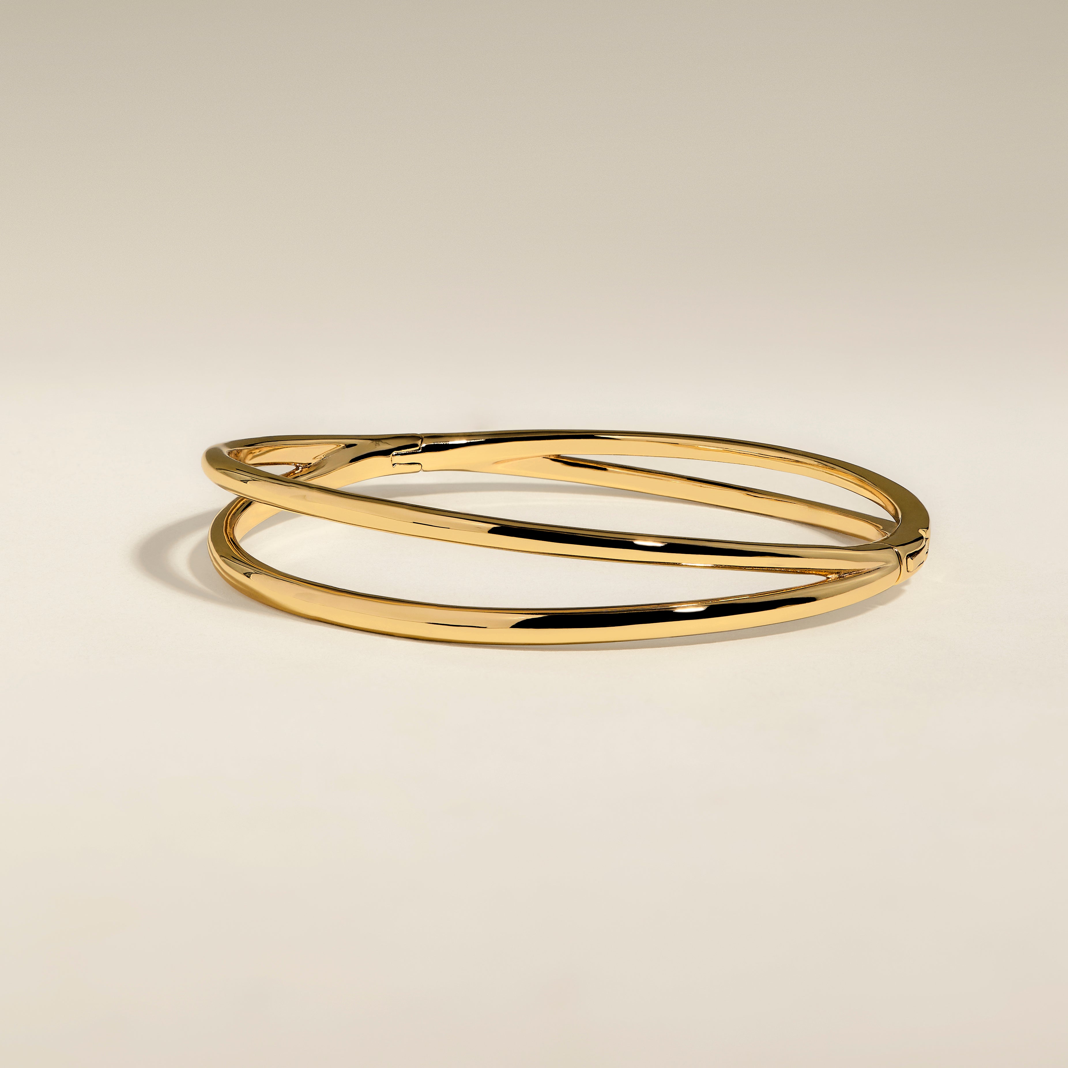 Crossover Illusion Bangle in Gold-Astrid &amp; Miyu