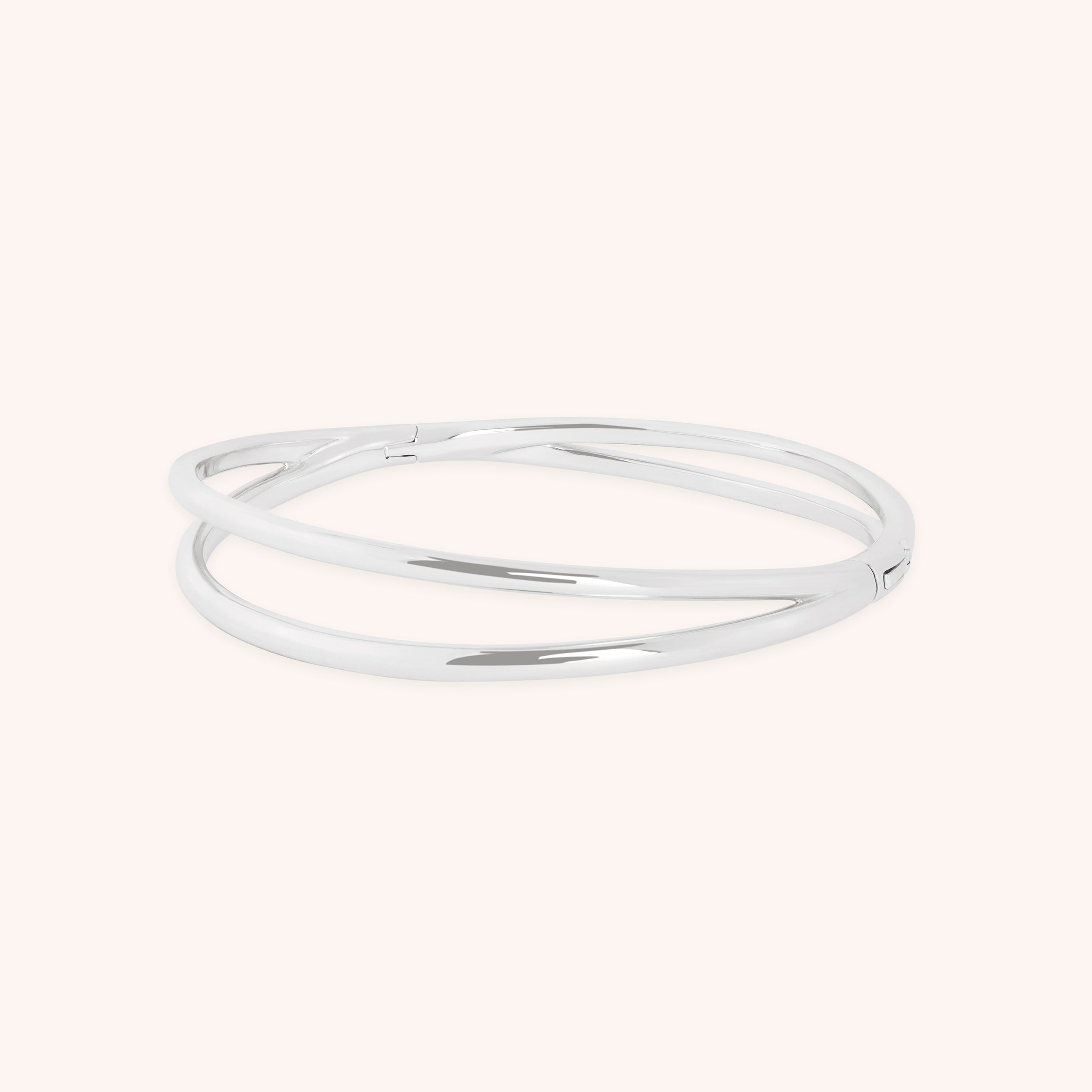 Crossover Illusion Bangle in Silver-Astrid &amp; Miyu