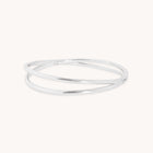 Crossover Illusion Bangle in Silver-Astrid &amp; Miyu
