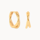 Crossover Illusion Hoops in Gold-Astrid &amp; Miyu
