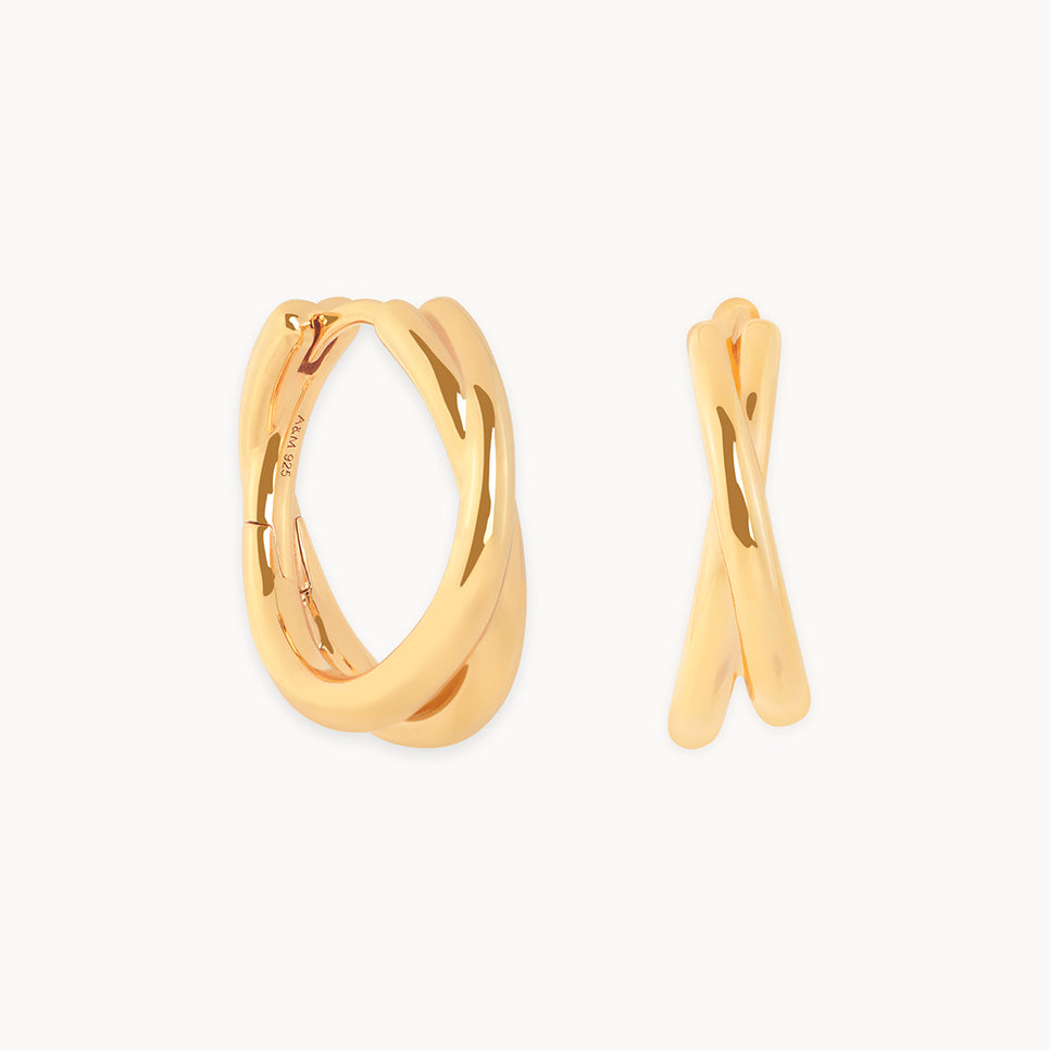 Crossover Illusion Hoops in Gold