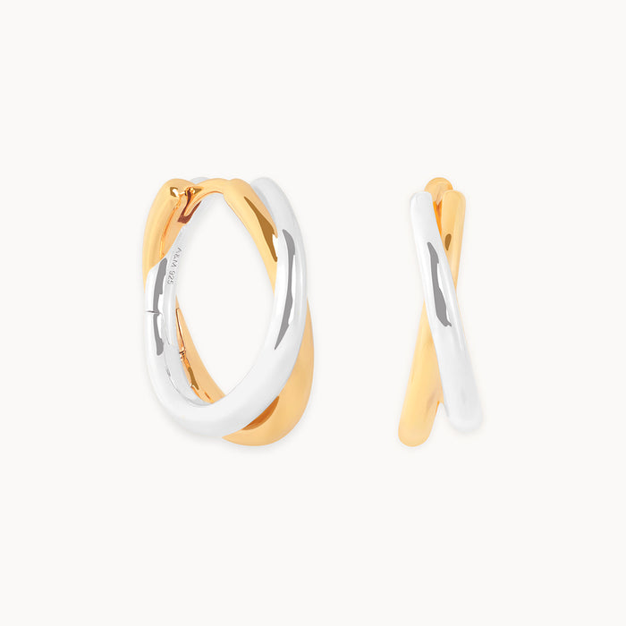 Crossover Illusion Hoops in Mixed Metal-Astrid &amp; Miyu