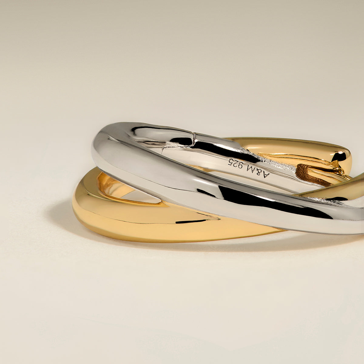 Crossover Illusion Hoops in Mixed Metal-Astrid &amp; Miyu
