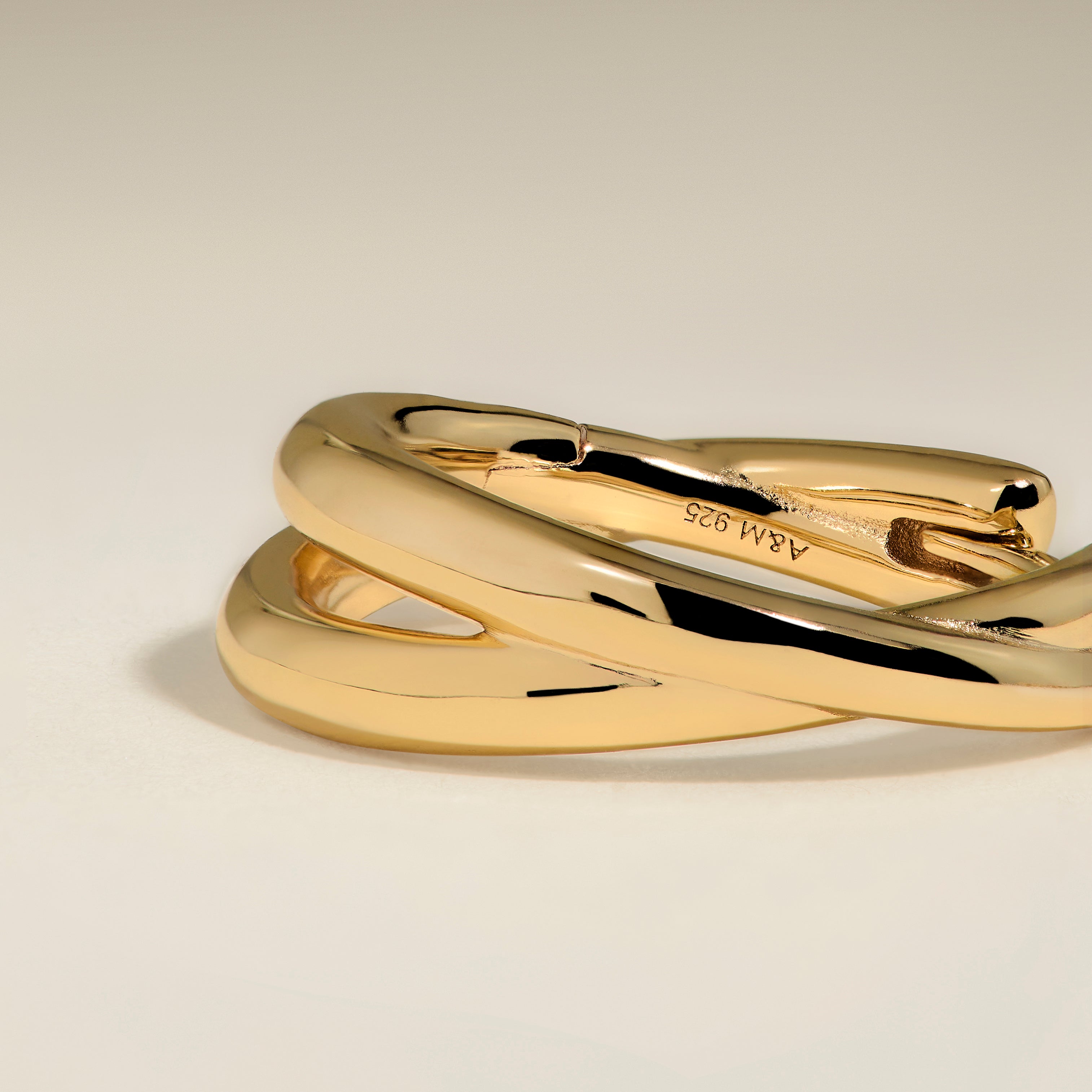 Crossover Illusion Hoops in Gold-Astrid &amp; Miyu