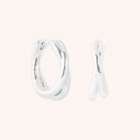 Crossover Illusion Hoops in Silver-Astrid &amp; Miyu