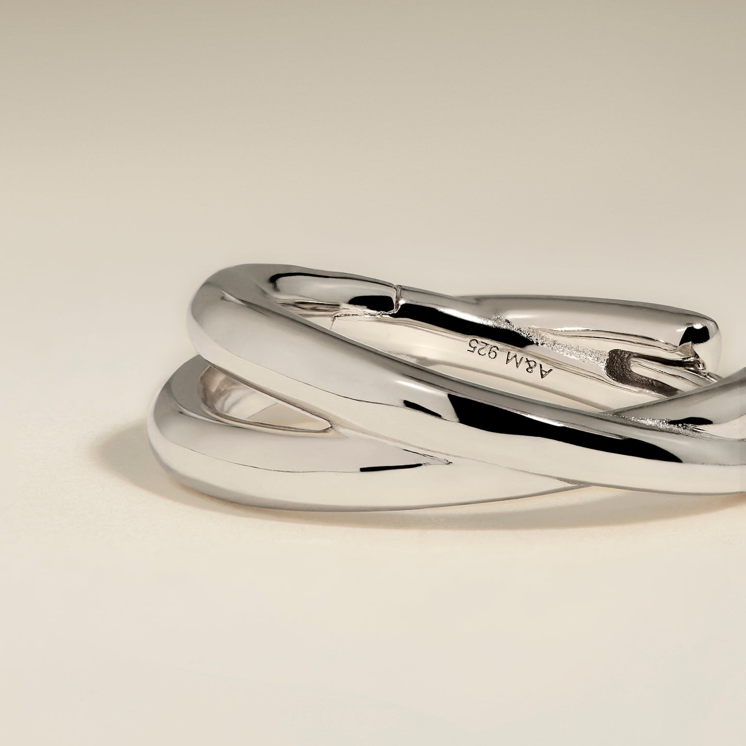 Crossover Illusion Hoops in Silver-Astrid &amp; Miyu