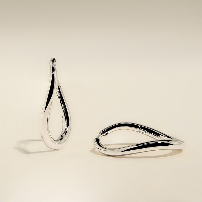 Wave Large Hoops in Silver