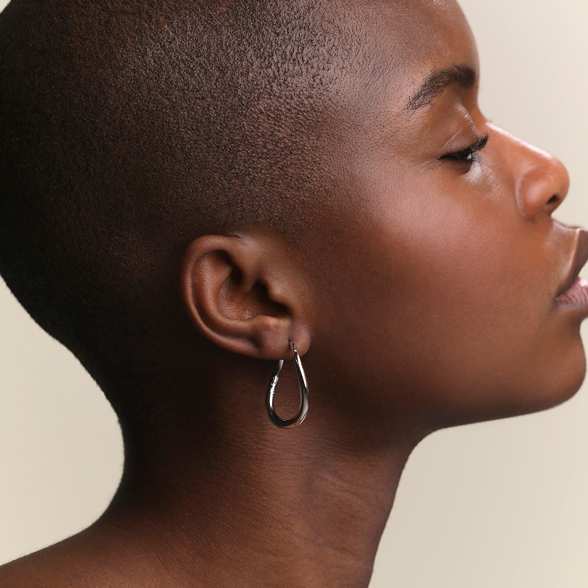 Wave Large Hoops in Silver