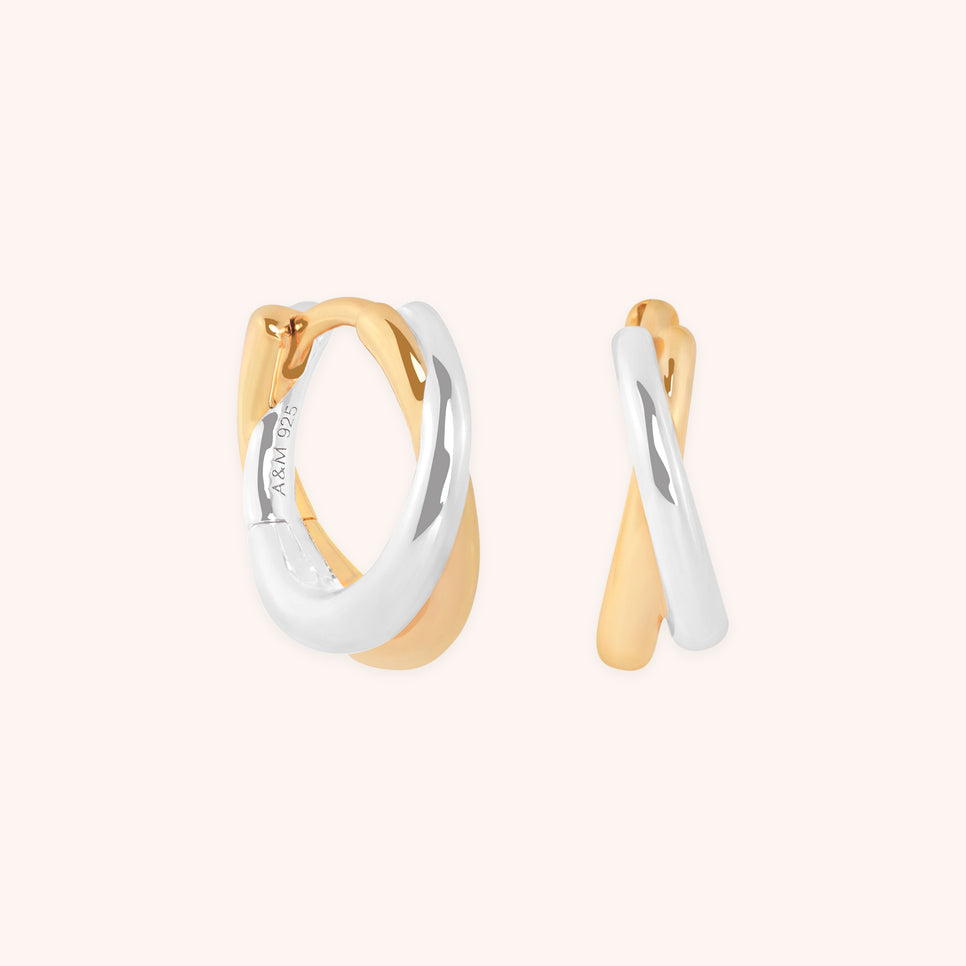 Crossover Illusion Huggies in Mixed Metal-Astrid &amp; Miyu