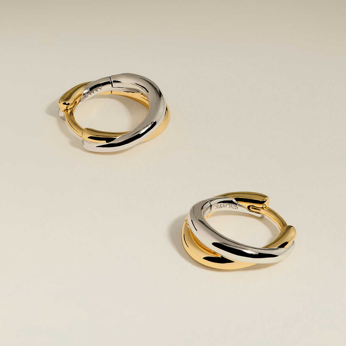 Crossover Illusion Huggies in Mixed Metal-Astrid &amp; Miyu