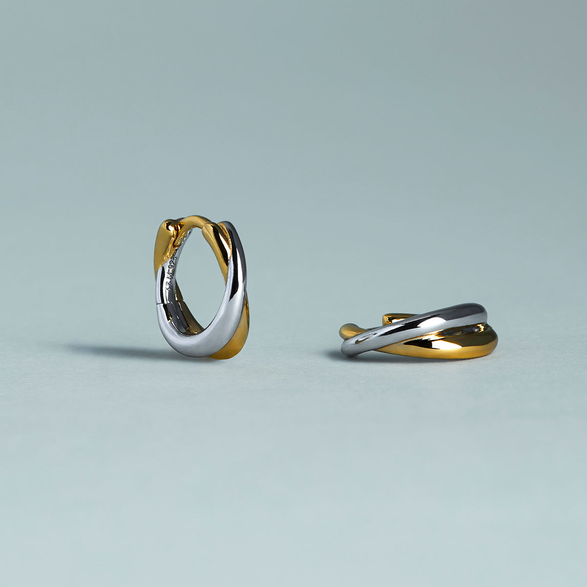 Crossover Illusion Huggies in Mixed Metal-Astrid &amp; Miyu