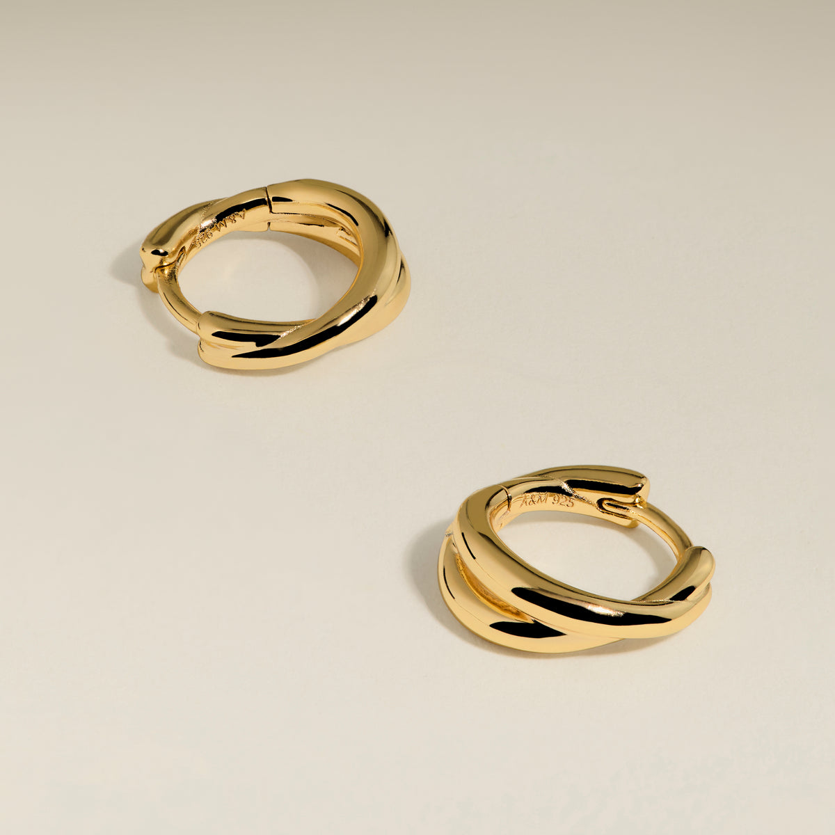 Crossover Illusion Huggies in Gold-Astrid &amp; Miyu