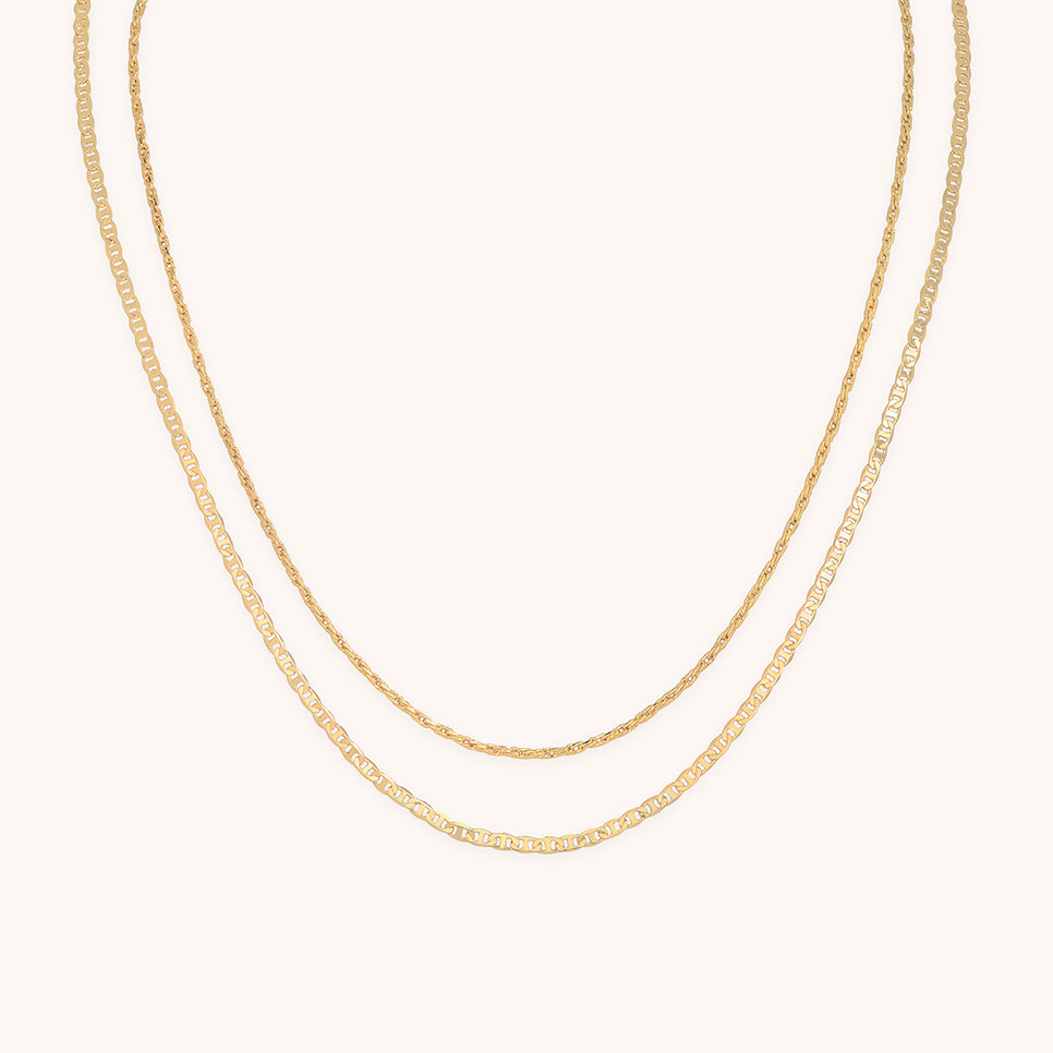 Illusion Double Chain Necklace in Gold