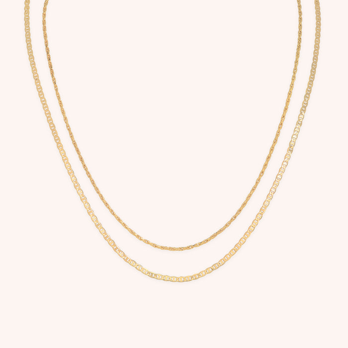 Illusion Double Chain Necklace in Gold-Astrid &amp; Miyu