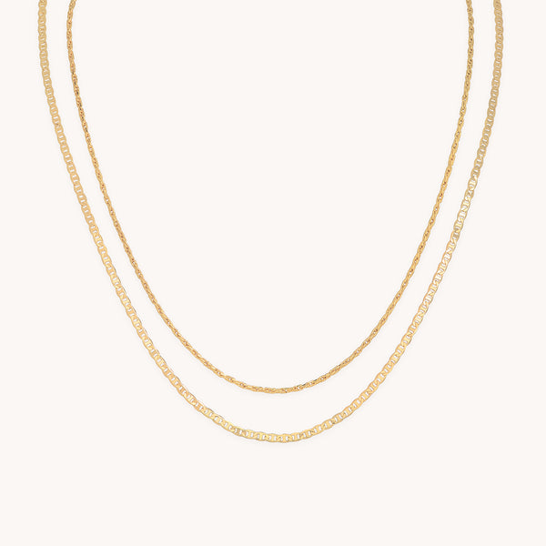Illusion Double Chain Necklace in Gold-Astrid &amp; Miyu